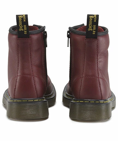 Dr Martens Youth Delaney Cherry Red Softy T Leather Boots - Image 3