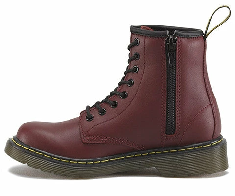 Dr Martens Youth Delaney Cherry Red Softy T Leather Boots - Image 5
