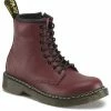 Dr Martens Youth Delaney Cherry Red Softy T Leather Boots