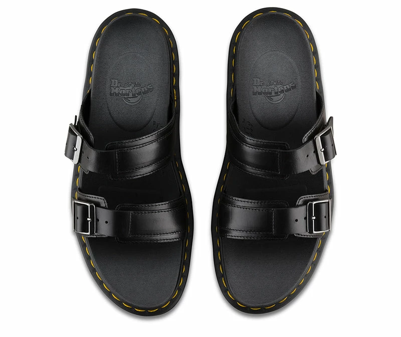 Dr Martens Myles Slide Black Brando Leather Sandals 23523001