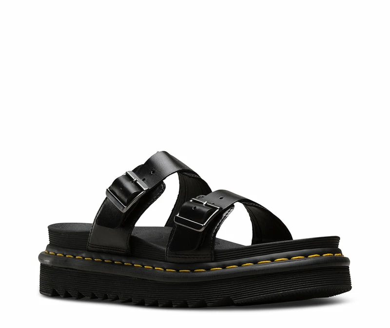 Dr Martens Myles Slide Black Brando Leather Sandals 23523001 - Image 2