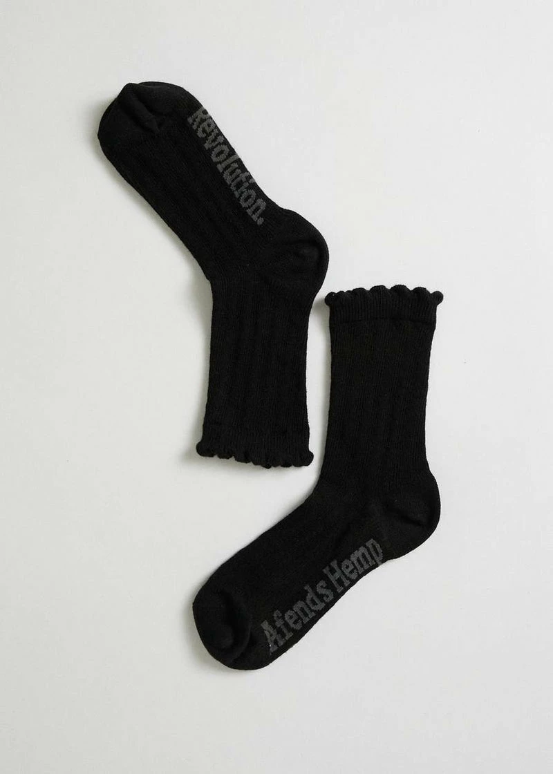 Afends Field Of Dreams Hemp Socks One Pack Black - Image 2