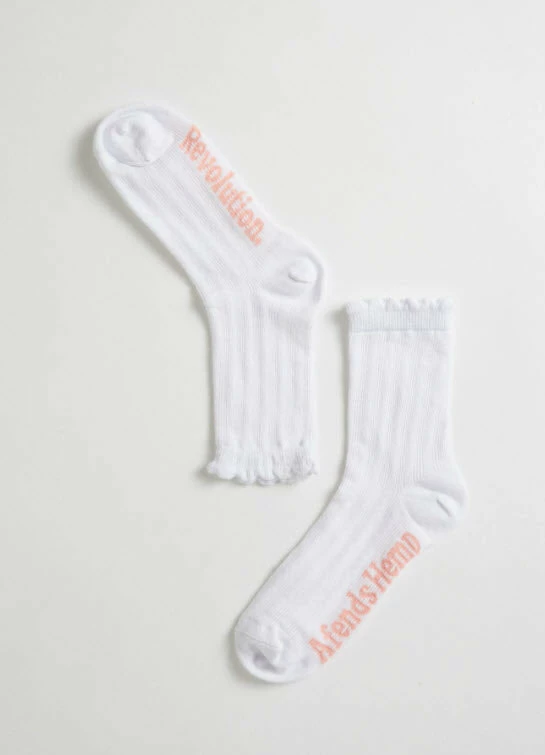 Afends Field Of Dreams Hemp Socks One Pack White - Image 2