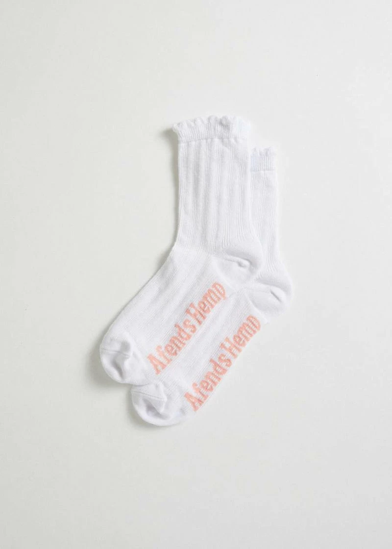Afends Field Of Dreams Hemp Socks One Pack White - Image 4