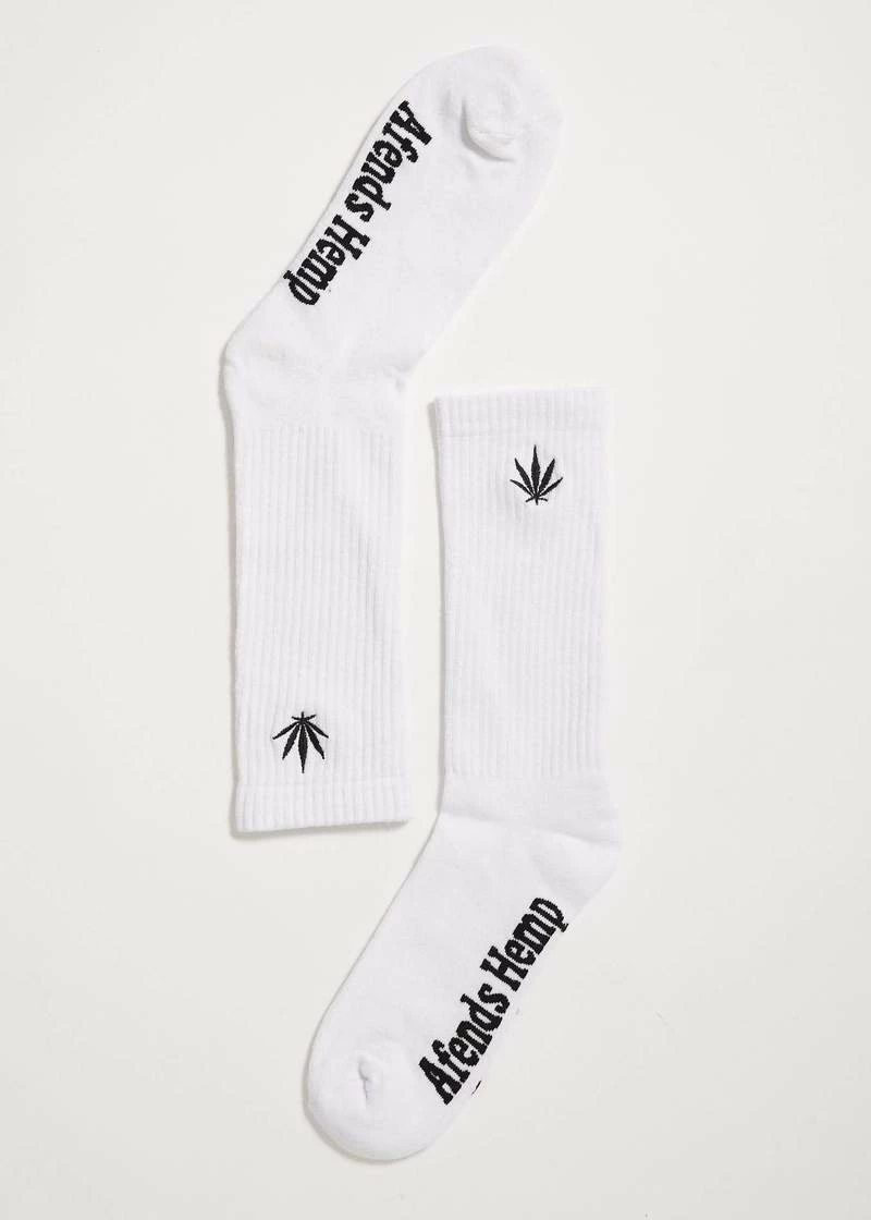 Afends HAPPY HEMP- SOCKS ONE PACK - WHITE - Image 2