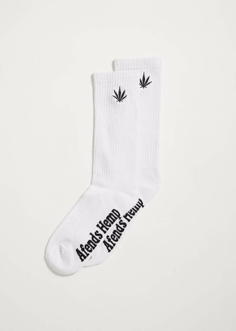 Afends HAPPY HEMP- SOCKS ONE PACK - WHITE - Image 3