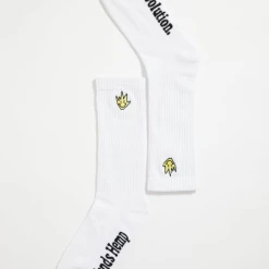 Afends Tito Flame Hemp Socks One Pair White