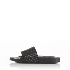 Alias Mae RIOT Black Leather Slides