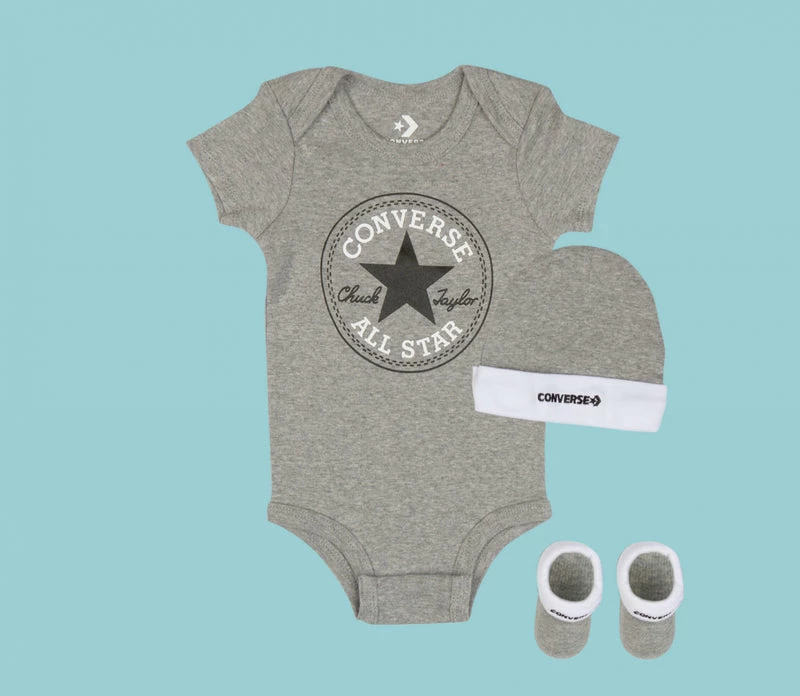 Converse Newborn Classic 3 Piece Boxed Set Heather Grey