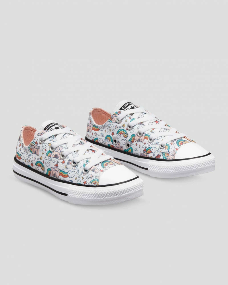 Converse Youth Ox Low White Rainbow Castles 372944C - Image 2