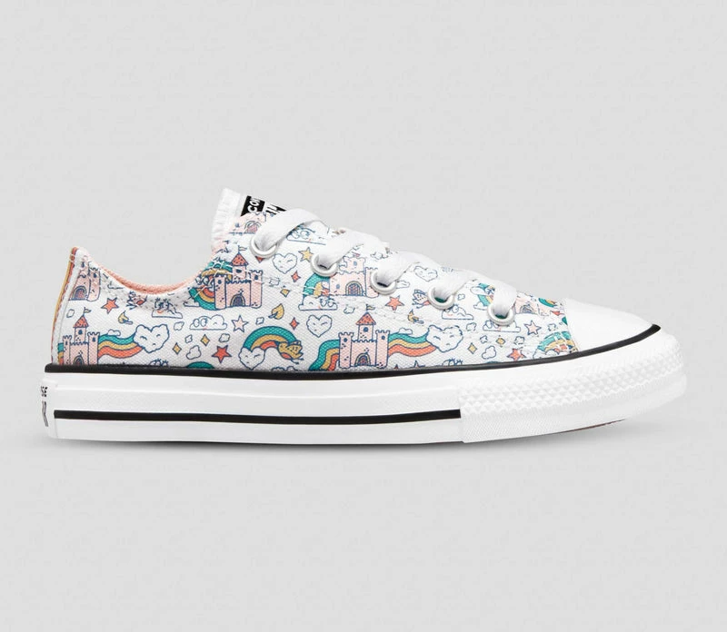 Converse Youth Ox Low White Rainbow Castles 372944C
