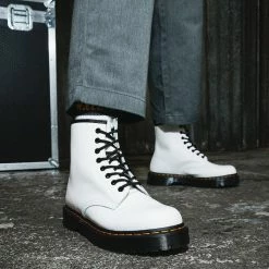 Dr Martens 1460 BEX White Smooth Leather Platform Boots 26499100