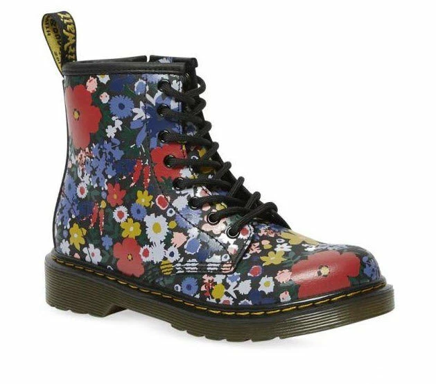 Dr Martens 1460 J Juniors Wanderflora Black Boots 26046001