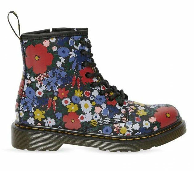 Dr Martens 1460 J Juniors Wanderflora Black Boots 26046001 - Image 2