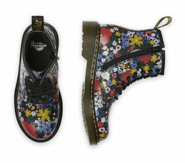 Dr Martens 1460 J Juniors Wanderflora Black Boots 26046001 - Image 3