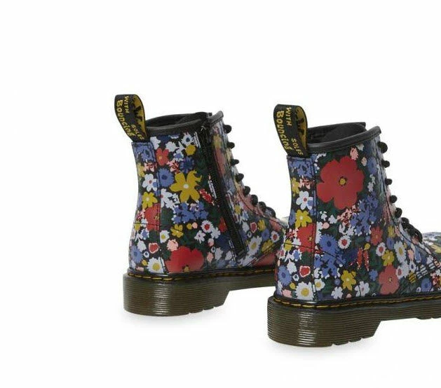 Dr Martens 1460 J Juniors Wanderflora Black Boots 26046001 - Image 5