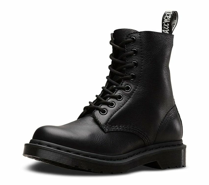 Dr Martens 1460 Pascal Black Mono Virginia 8 Hole Leather Boot 24479001 - Image 3