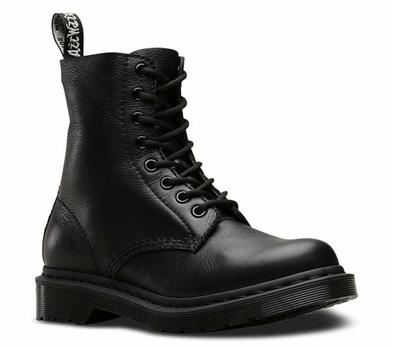 Dr Martens 1460 Pascal Black Mono Virginia 8 Hole Leather Boot 24479001 - Image 5
