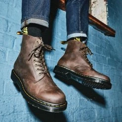 Dr Martens 1460 Pascal Dark Brown Wild Buck Lace Up Leather Boots 26379201 4