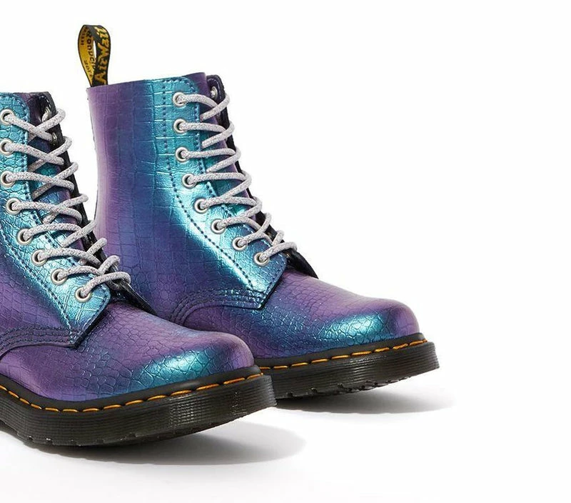 Dr Martens 1460 Pascal Metallic Leather Blue & Purple Boot 25724400 - Image 3