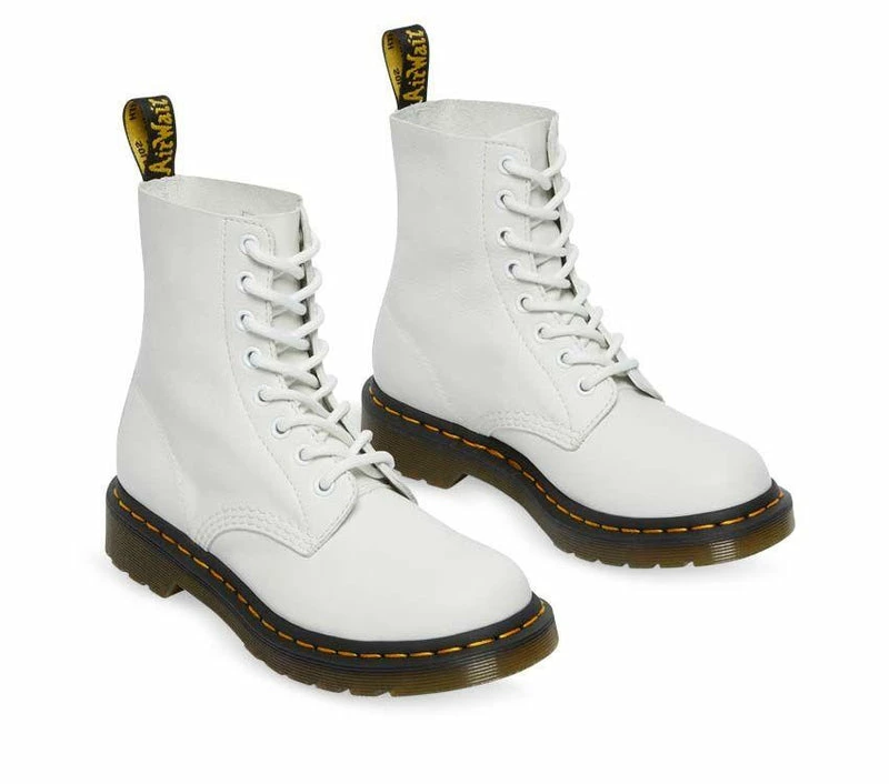 Dr Martens 1460 Pascal Optical White Virginia Leather Boots 26802543 - Image 3