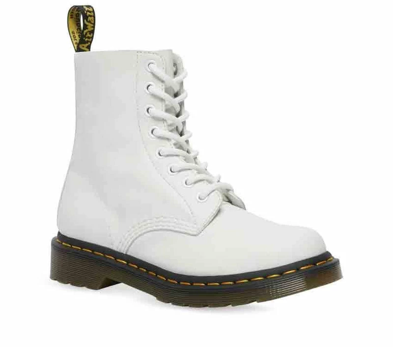 Dr Martens 1460 Pascal Optical White Virginia Leather Boots 26802543 - Image 6