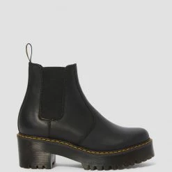 Dr Martens ROMETTY LEATHER CHELSEA BOOTS BLACK BURNISHED WYOMING 23917001