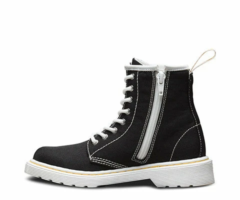 Dr Martens Youth Delaney Boot Black Canvas 21074001 - Image 2