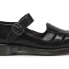 Dr Martens Deardra Polished Smooth Black Leather Sandals