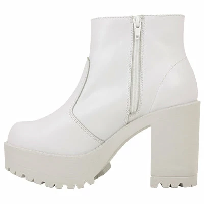 Roc Boots Gosh White Leather Ankle Boots With Zip - Image 2