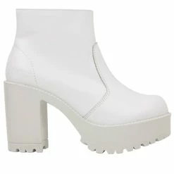 Roc Boots Gosh White Leather Ankle Boots With Zip