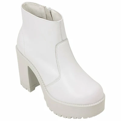 Roc Boots Gosh White Leather Ankle Boots With Zip - Image 3