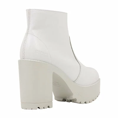 Roc Boots Gosh White Leather Ankle Boots With Zip - Image 4