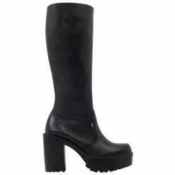 Roc Boots Gusto Black Leather Knee High Boots With Zip