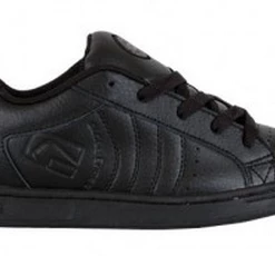 Globe Focus Kids Black Leather Skate Shoe