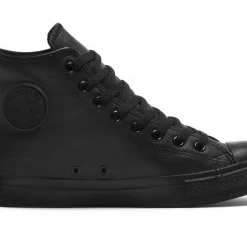 Converse Leather Hi Black Mono Sneaker 135251C
