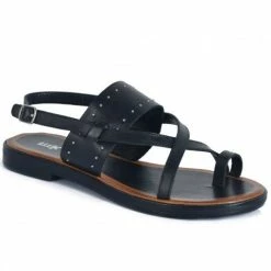 RMK Rene Black Leather Sandals