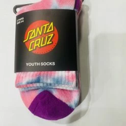 Santa Cruz Crew Socks Multi 2 Pairs Quarter Youth 2- 8 SB1221602