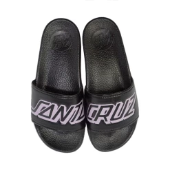 Santa Cruz Black PINK Classic Strip Slide-Youth