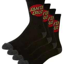 Santa Cruz Socks Colour Black Crew Socks Pack Of 4