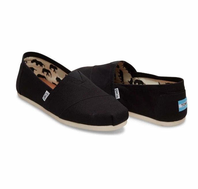 TOMS Men's Classic Black Canvas Shoes - Image 2