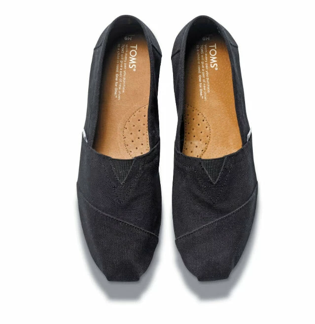 TOMS Men's Classic Black Canvas Shoes - Image 3
