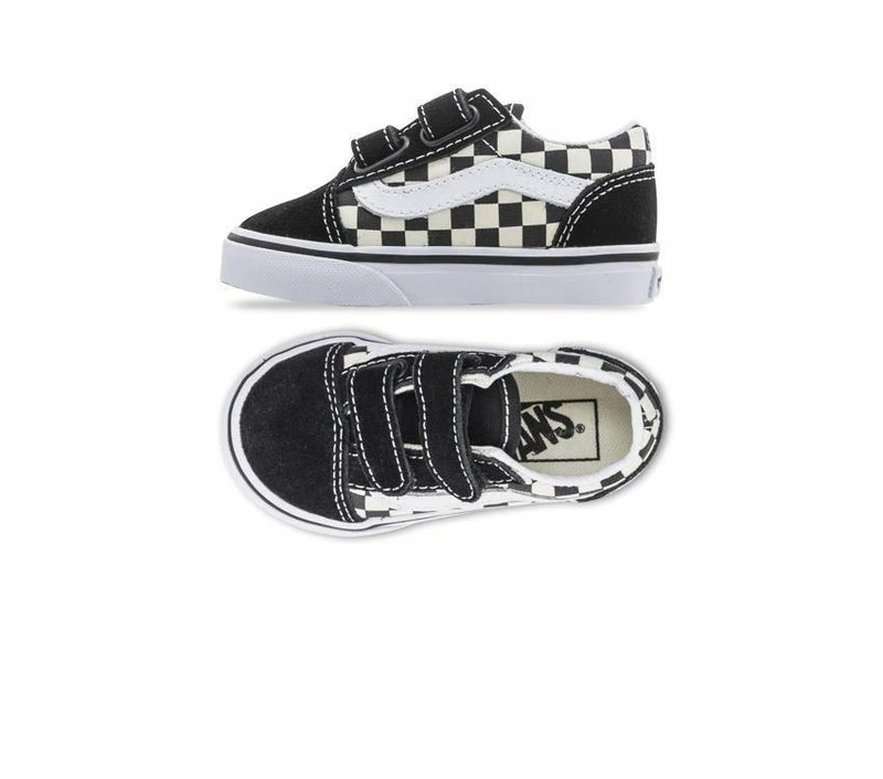 Vans Infants Old Skool Primary Check Black Velcro Sneakers VN0A38JNP0S