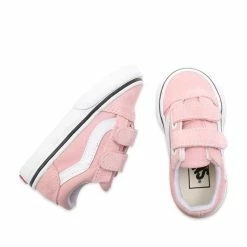 Vans Infants Old Skool Powder Pink Velcro Sneakers VN000D3Y9AL