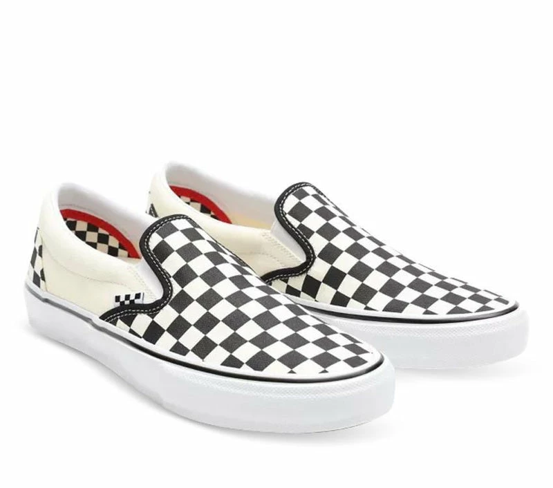 Vans SKATE SLIP-ON PRO CHECKERBOARD Black Off White VN0A5FCAAUH - Image 2