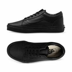 Vans Youth Old Skool Leather Kids Black Mono VN00W9TL3B