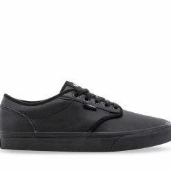 Vans Atwood Mono Black Leather School Shoes
