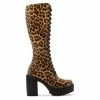 Roc Boots Lash Tan Leopard Patent Knee High Boots