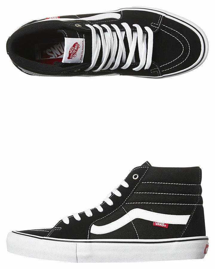 VANS SK8 HI PRO SHOE - BLACK WHITE VN-OVHGY28.BKW