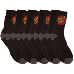 Santa Cruz Socks 5 Pair Pack Black & Grey